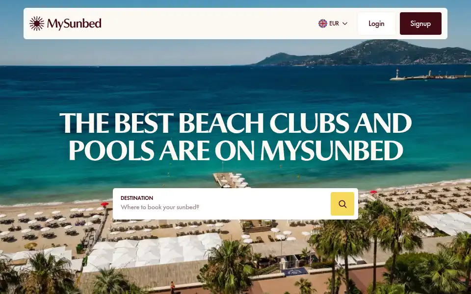 Screenshot of mysunbed.com