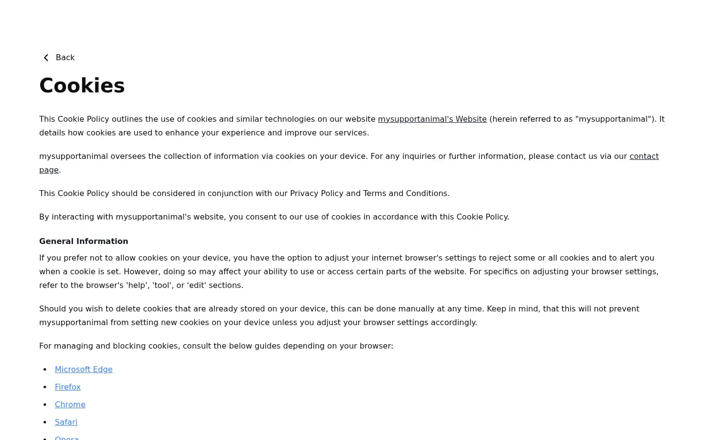 Screenshot of mysupportanimal.org
