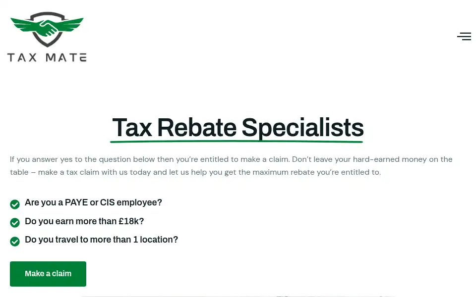 Screenshot of mytaxmate.co.uk