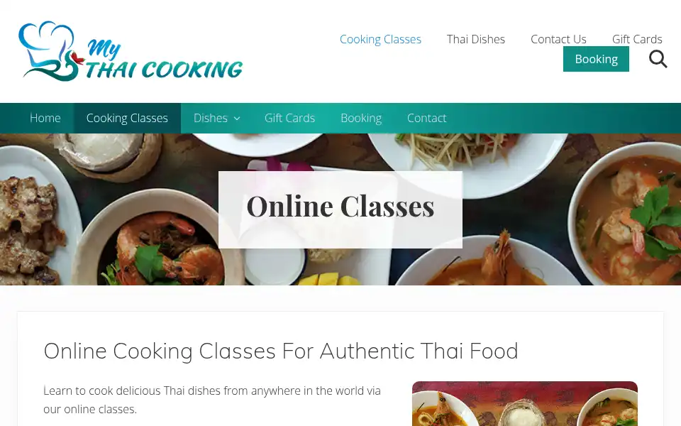Screenshot of mythaicooking.com