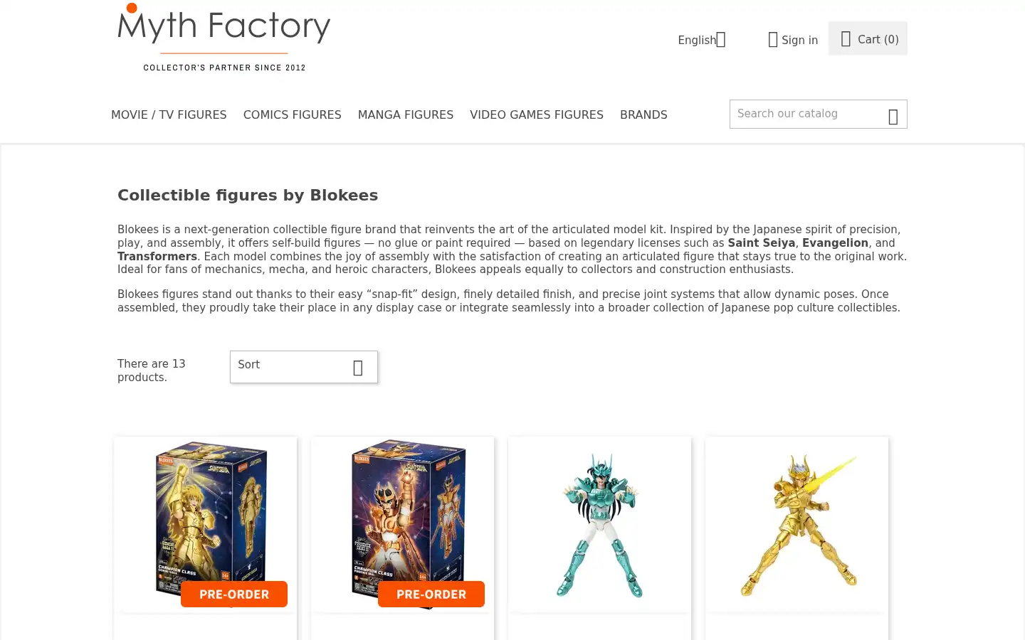 Screenshot of mythfactoryshop.com