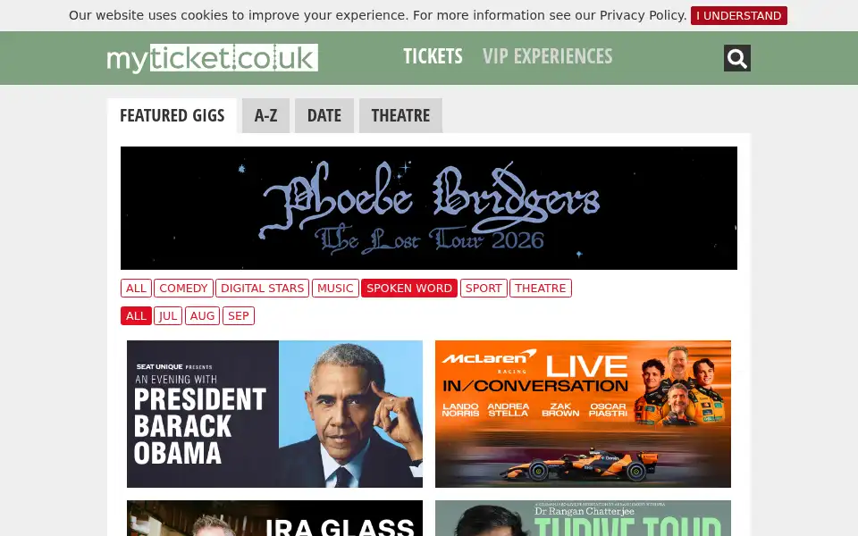 Screenshot of myticket.co.uk