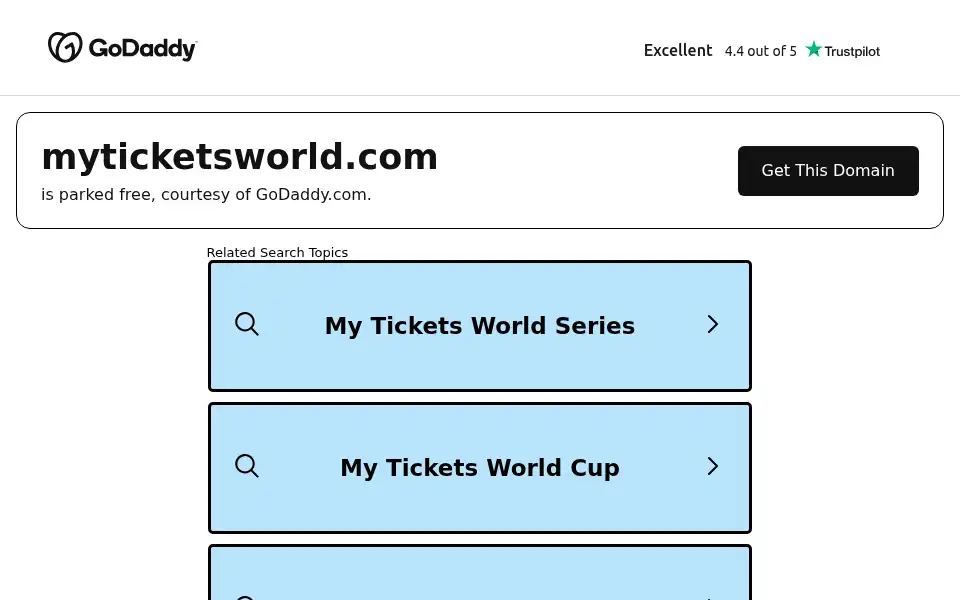 Screenshot of myticketsworld.com