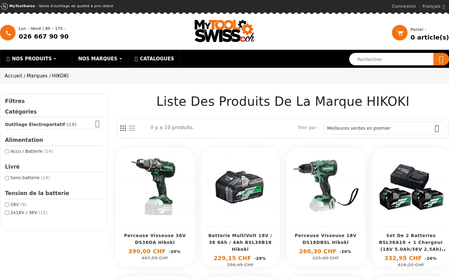 Screenshot of mytoolswiss.ch