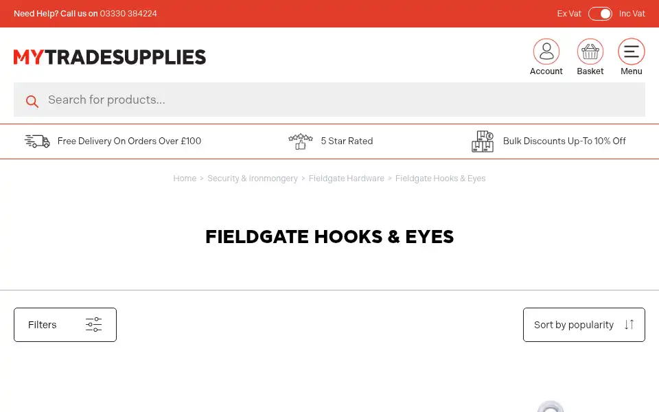 Screenshot of mytradesupplies.com