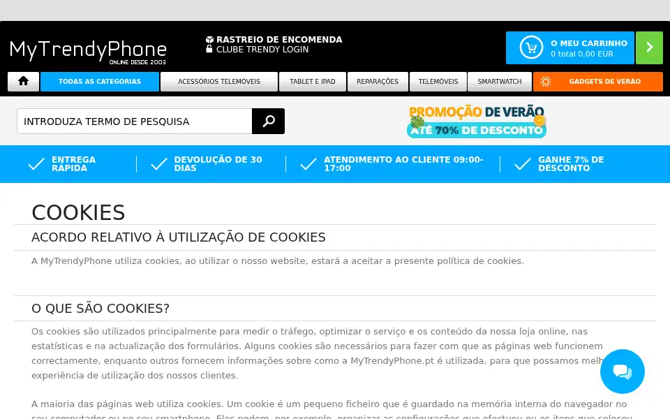 Screenshot of mytrendyphone.pt