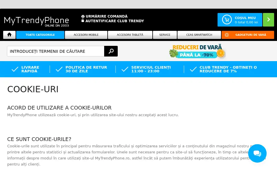 Screenshot of mytrendyphone.ro