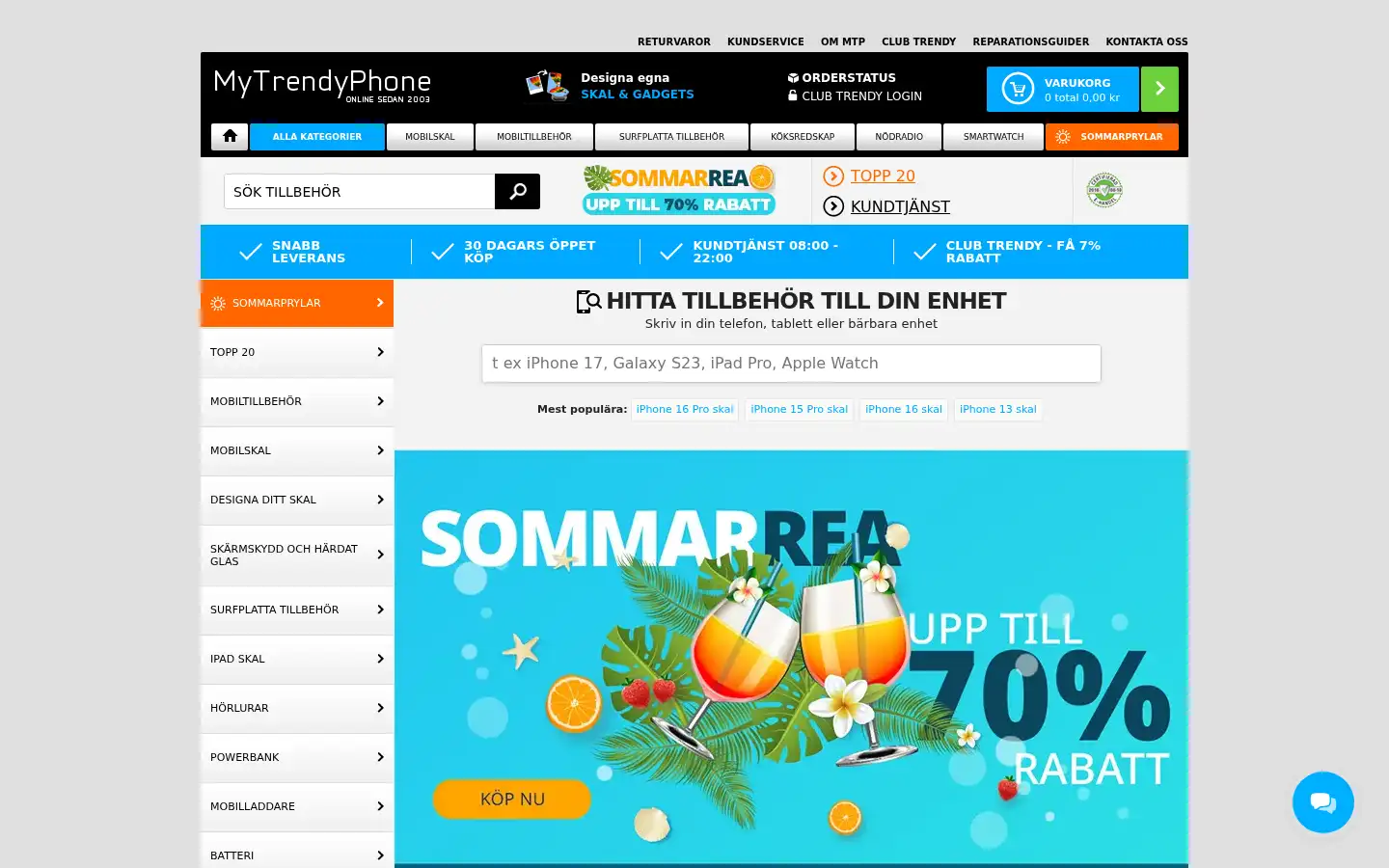 Screenshot of mytrendyphone.se