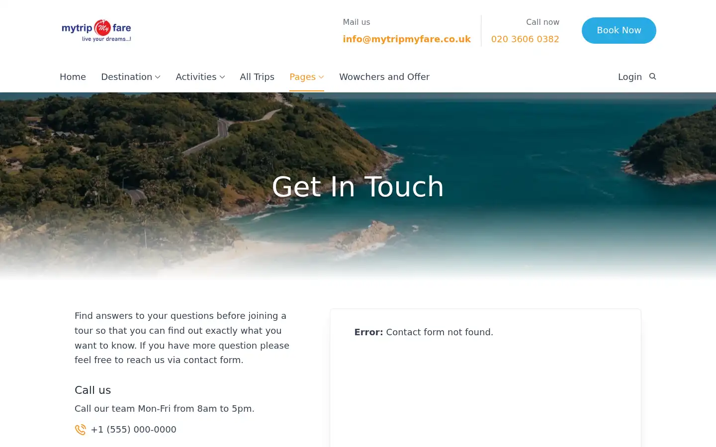 Screenshot of mytripmyfare.co.uk