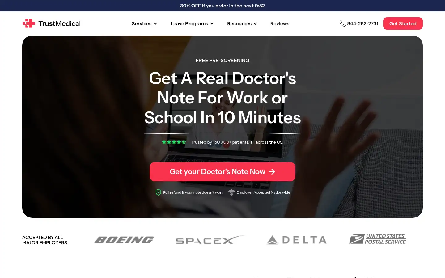 Screenshot of mytrustmedical.com