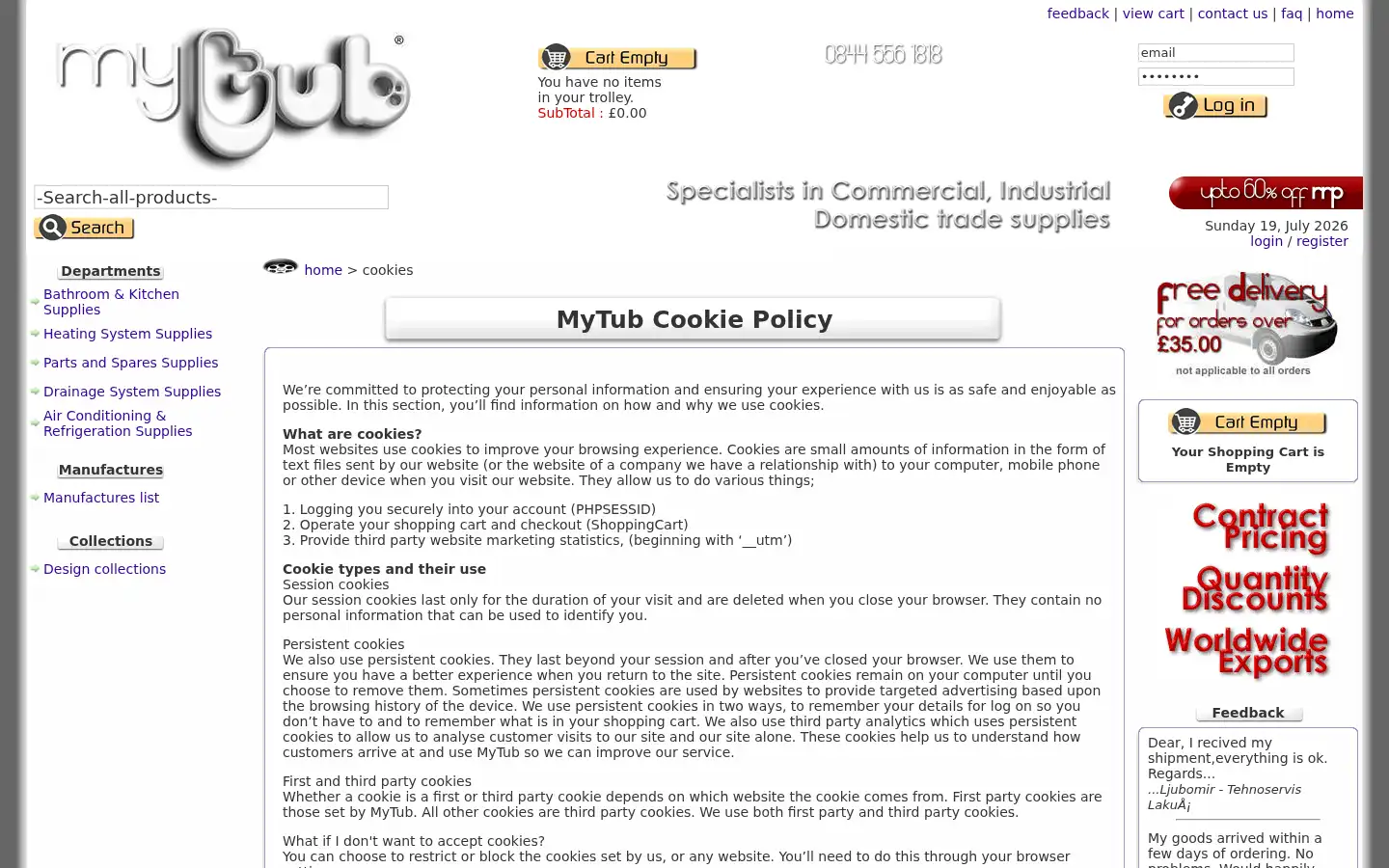 Screenshot of mytub.co.uk