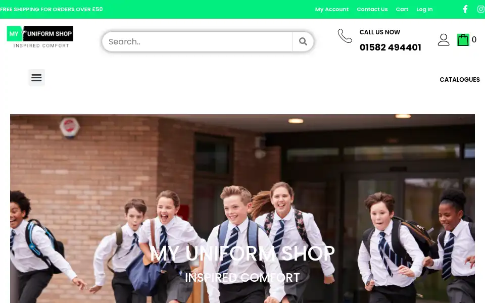 Screenshot of myuniformshop.co.uk