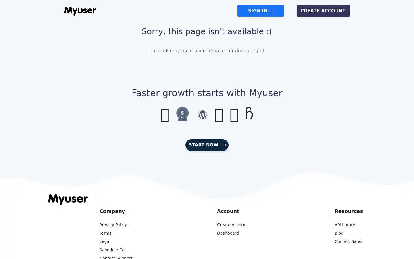 Screenshot of myuser.com