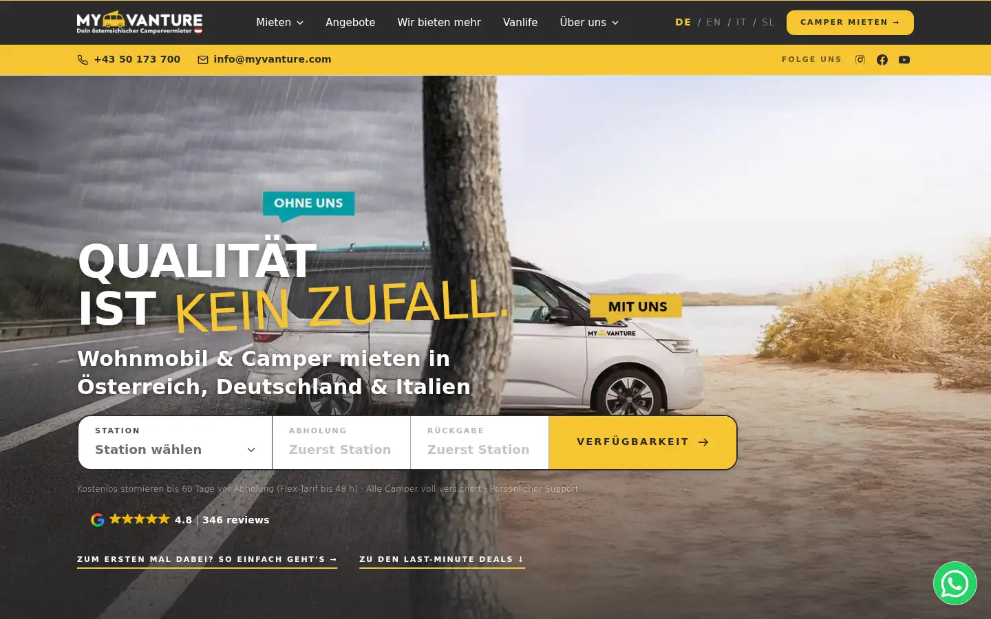 Screenshot of myvanture.com