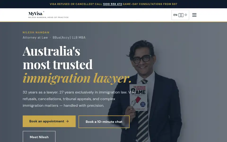 Screenshot of myvisa.com.au