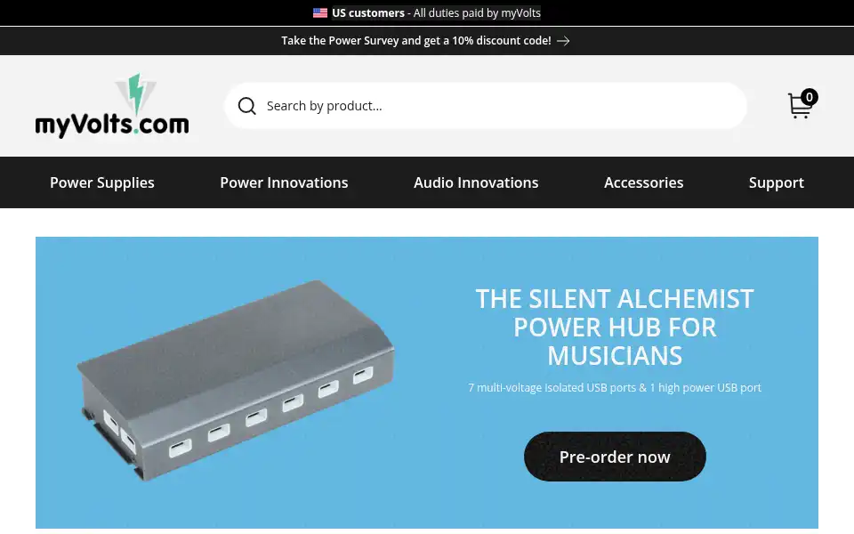 Screenshot of myvolts.com