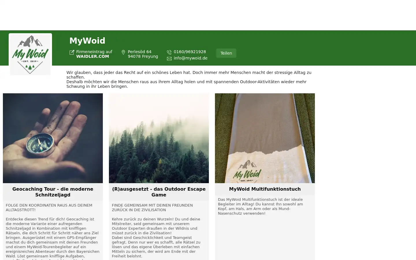 Screenshot of mywoid.de