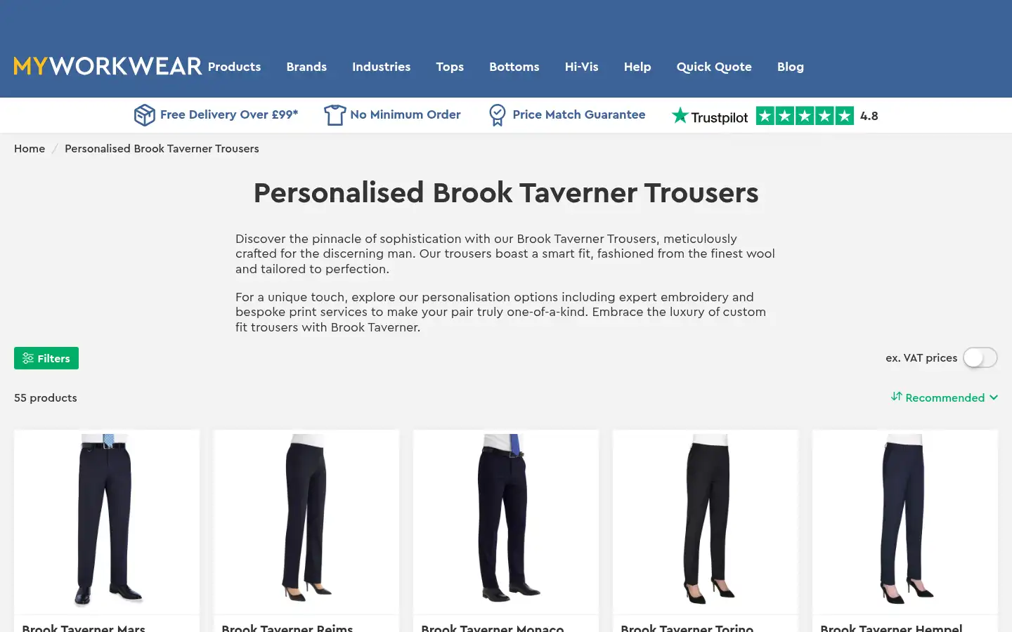 Screenshot of myworkwear.co.uk