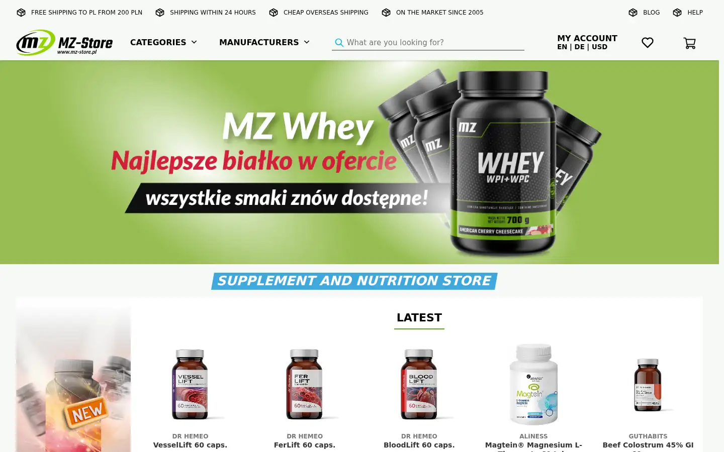 Screenshot of mz-store.com