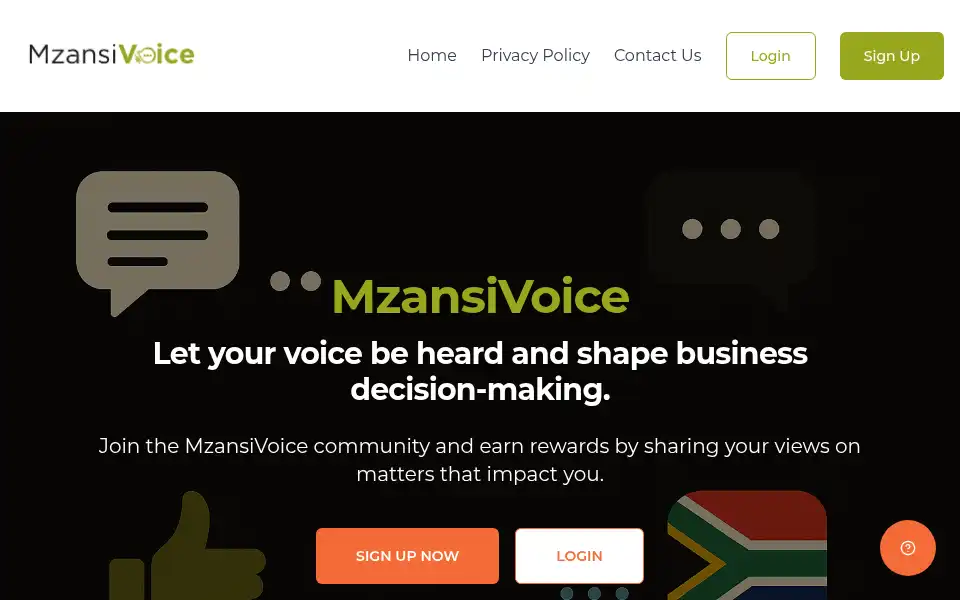Screenshot of mzansivoice.co.za