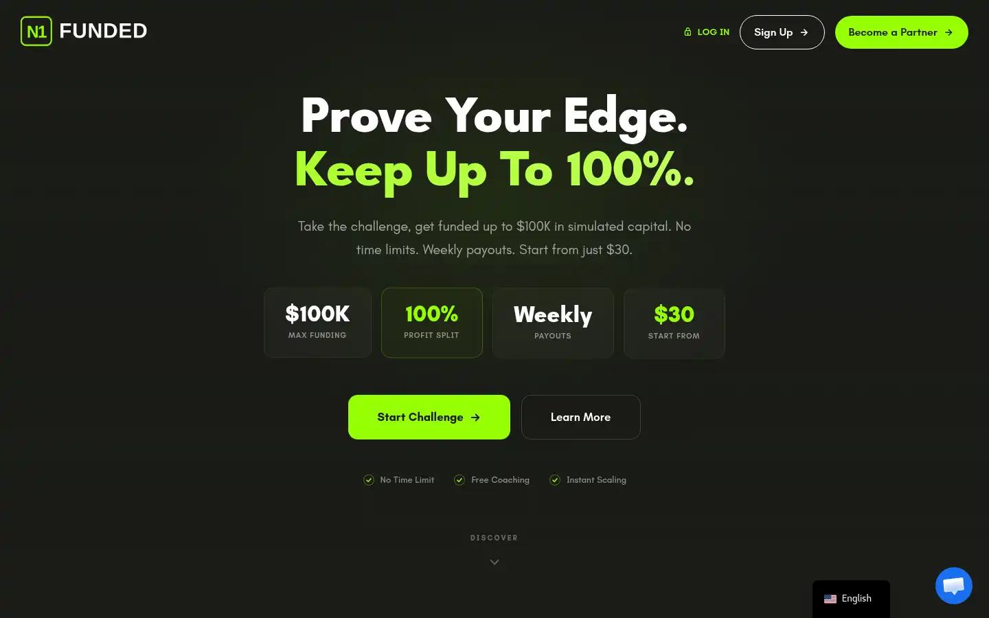 Screenshot of n1funded.com