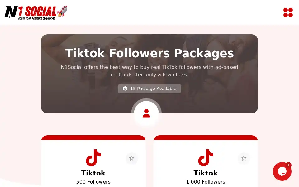 Screenshot of n1social.com