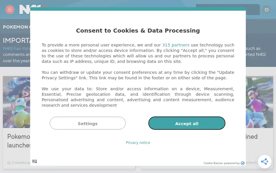 Screenshot of n4g.com