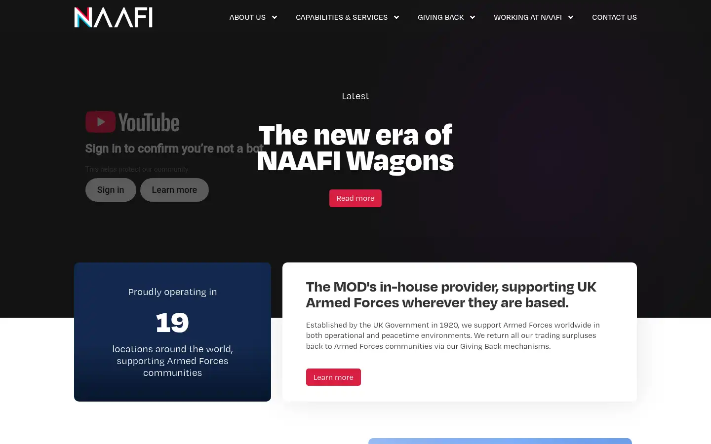 Screenshot of naafi.co.uk