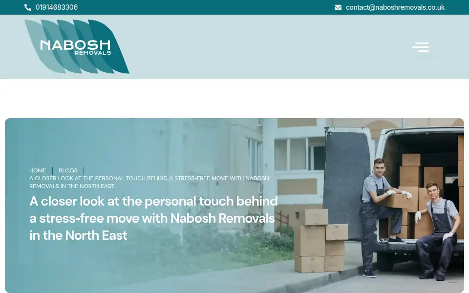 Screenshot of naboshremovals.co.uk