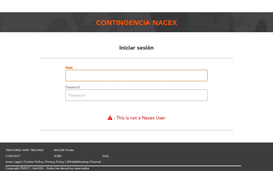 Screenshot of nacex.com