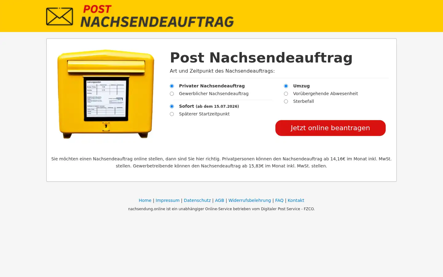 Screenshot of nachsendung.online
