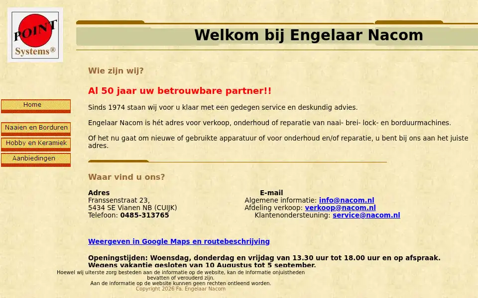 Screenshot of nacom.nl