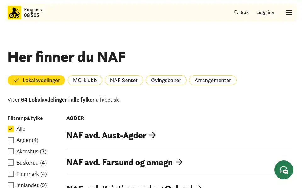 Screenshot of naf.no