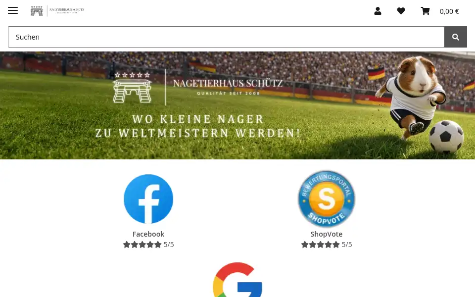 Screenshot of nagetierhaus-schuetz.de