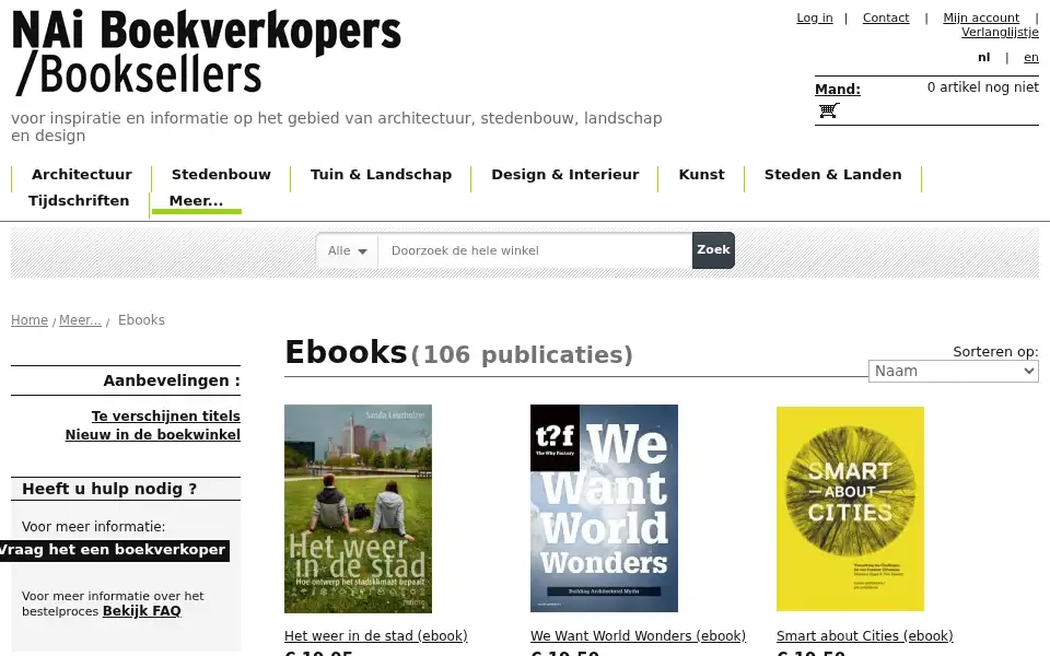 Screenshot of naibooksellers.nl