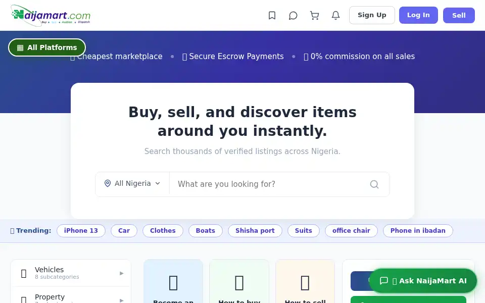 Screenshot of naijamart.com