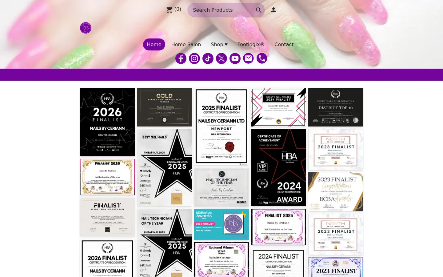 Screenshot of nailsbyceriann.co.uk