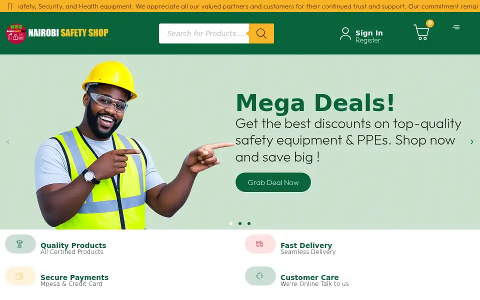 Screenshot of nairobisafetyshop.org