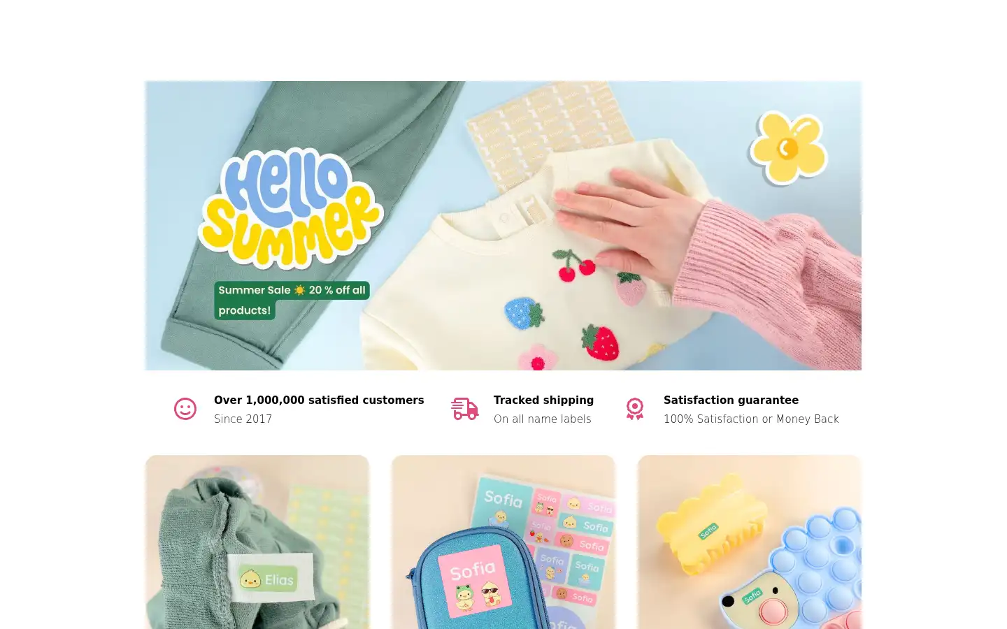 Screenshot of namelabels.com