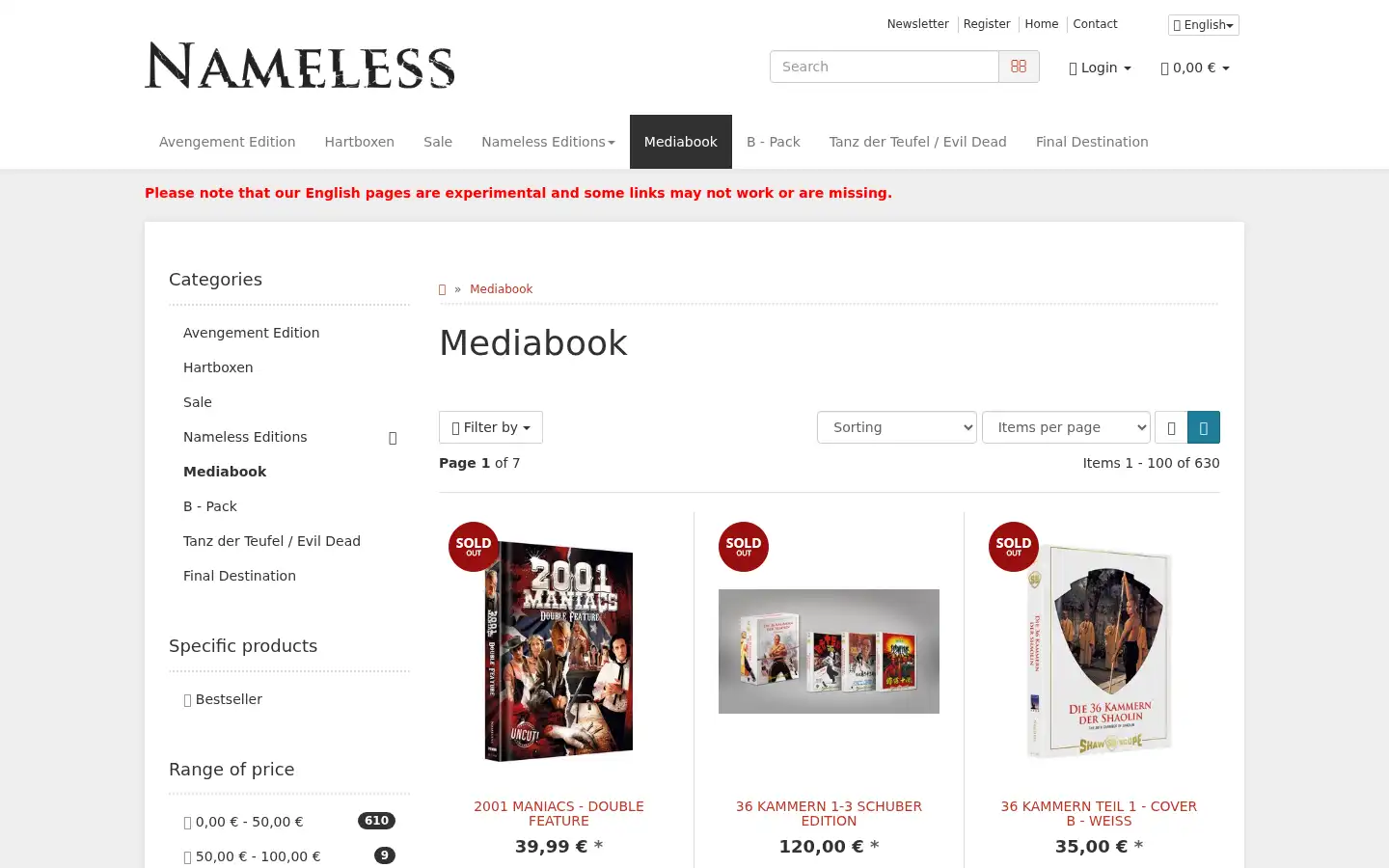 Screenshot of nameless-media.de