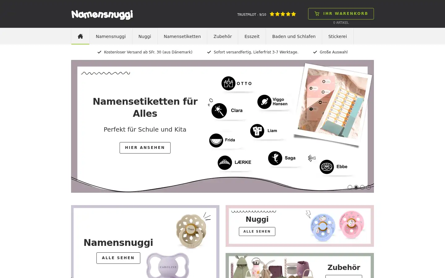 Screenshot of namensnuggi.ch