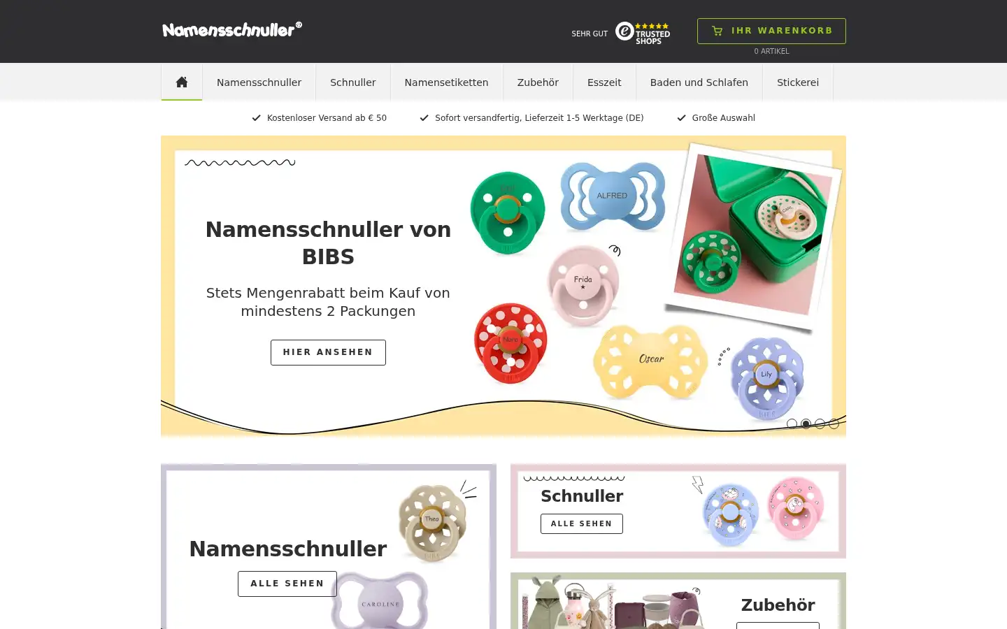 Screenshot of namensschnuller.de