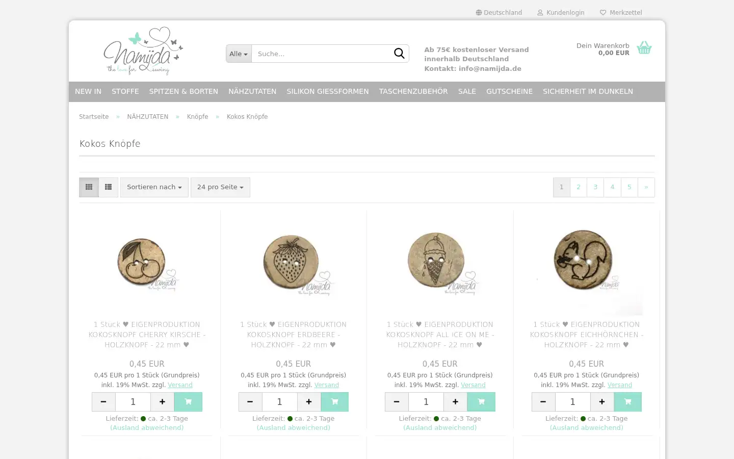 Screenshot of namijda.de