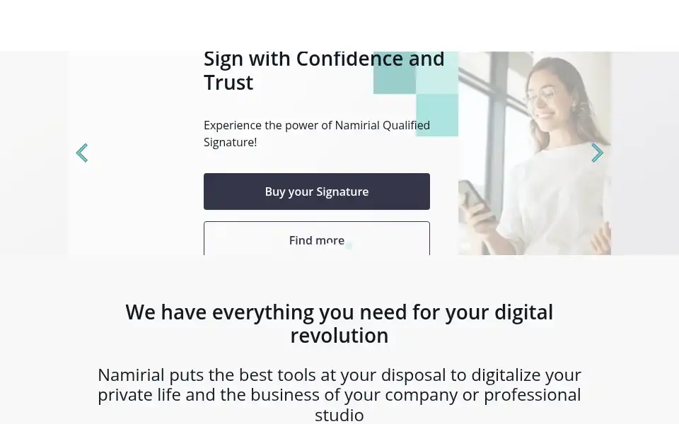Screenshot of namirial.global