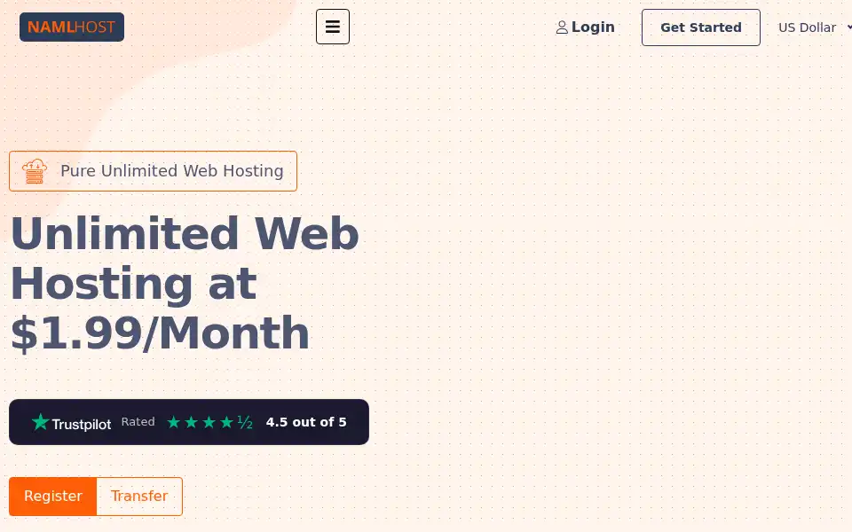 Screenshot of namlhost.com