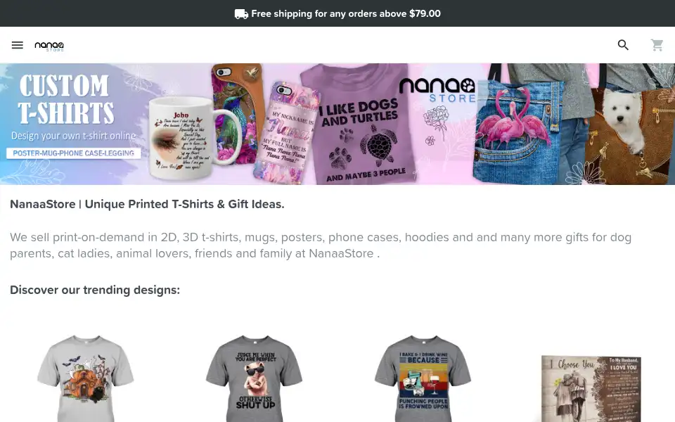 Screenshot of nanaastore.com