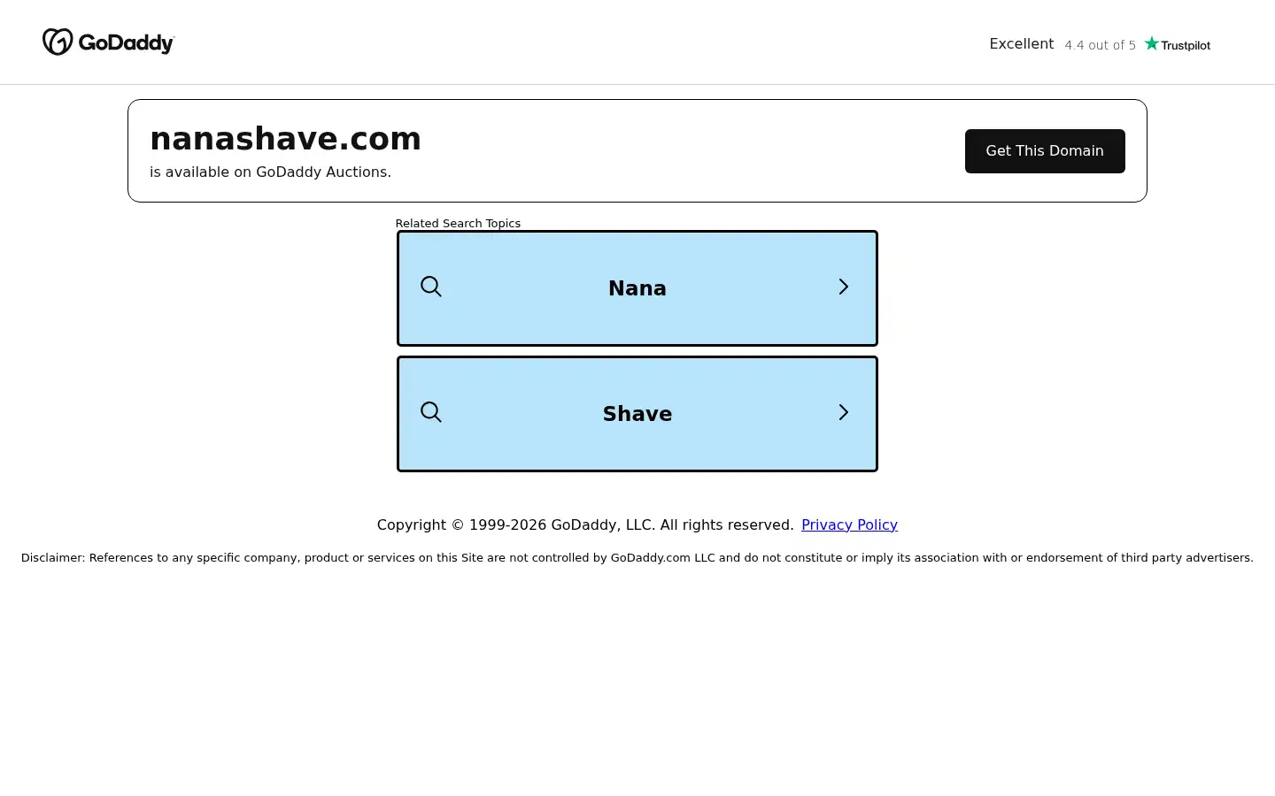 Screenshot of nanashave.com