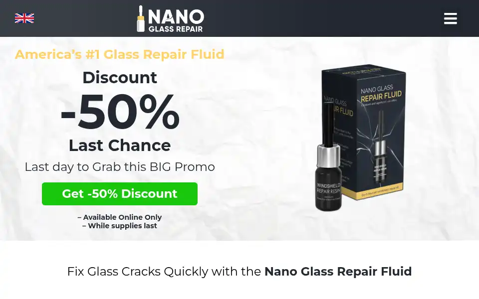 Screenshot of nanoglassrepair.com