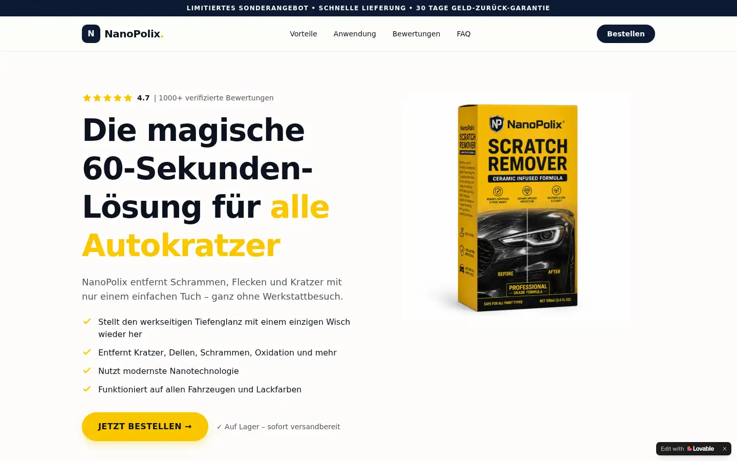 Screenshot of nanopolixerfahrungen.lovable.app