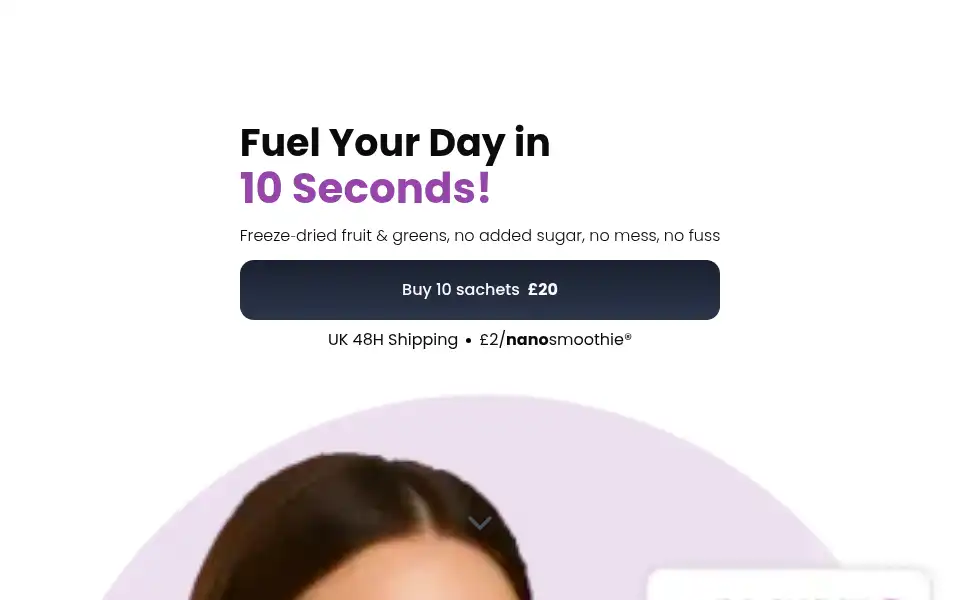 Screenshot of nanosmoothies.com